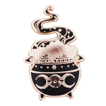 Witchy Cauldron Emailiga Pin majic nõidus taevalik Pääsme Õudus gooti mustlane kuu ennustaja Ehted