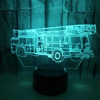 GAOPIN 3D LED USB Lahe Tulekahju veoauto Mitmevärviline Lamp Valgustus Kaabel Dekoratiivsed Laste Magamistuba Öö Valguses Sõprade Kingituste lapse Mänguasi
