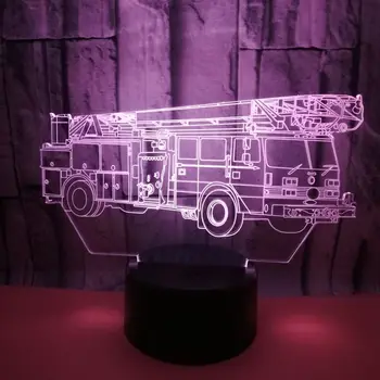 GAOPIN 3D LED USB Lahe Tulekahju veoauto Mitmevärviline Lamp Valgustus Kaabel Dekoratiivsed Laste Magamistuba Öö Valguses Sõprade Kingituste lapse Mänguasi