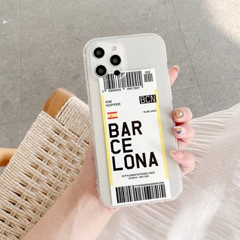 Amsterdam, Barcelona, Rooma, Singapur Telefon Case For iPhone 7 8 6 Plus SE 12 11 Pro X XS Max XR Läbipaistva silikooniga pehme Kate