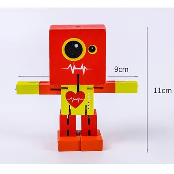 Wooden Robot Mänguasi Houten Speelgoed Jouet Et Bois Holzspielzeug Juguetes Para Niños De 2 3 4 5 6 7 Años