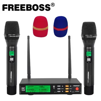 Freeboss FB-U58 UHF 2*200 Reguleeritav Sagedus Metallist pihuarvutite LCD Ekraan Tark Valik KAJA ja EQ effec Mikrofoni Süsteemi DJ