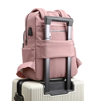 Fashion pink reisi seljakott kooli raamat kotid tüdrukute õlad crossbody kott korea luksus disainer seljakott, rahakott naistele