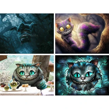 Disney 5D Diamond Maali Cheshire Cat uustulnukad Alice in Wonderland Täis Puurida Kunsti DIY Mosaiik Komplektid Seina Kleebised Home Decor
