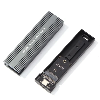 GUDGA M. 2 NVME PCIe NGFF SATA USB-3.1 SSD Puhul OTG Must 10Gbps Alumiiniumist Adapter 2230 2242 2260 2280 NVMe/SATA RTL9210B