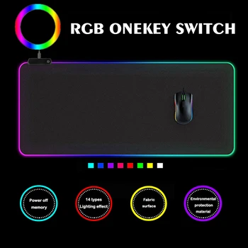LED Gaming Mouse Pad RGB Suur Klaviatuur Katta libisemiskindla Kummist Alus Arvuti Vaip, Kirjutuslaud Matt PC Game Mouse Pad