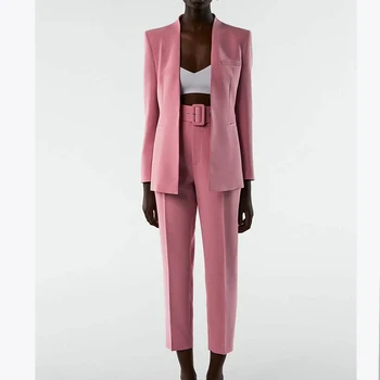 Za Office Naiste Kostüümid Ja Pikki Pükse, Ülikonnad 2021 Kevade Mood Lihtne Slim Stiilne Naiste Kostüümid Casual Šikk Street Noorte Naiste Ülikond