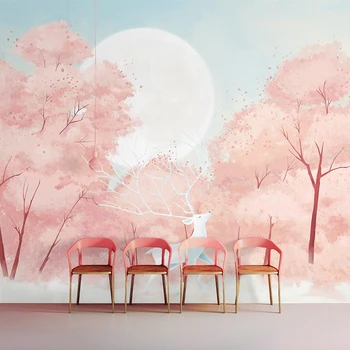 Beibehang Jaapani-stiilis cherry blossom tapeet ilus poe kaunistamiseks taust 3D seina paber Tüdruku tuppa, romantiline roosa
