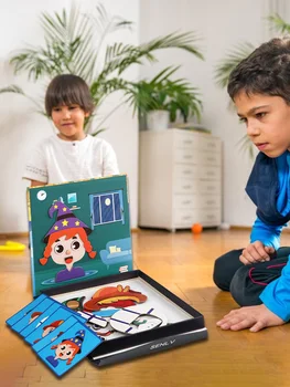 1 Tk Laste Magnet Paber Puzzle Nägu Emotsioon Alguses Haridus-Puidust Puzzle Mänguasjad Kingitus Lastele Kujutlusvõime
