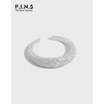 F. I. N. D-korea, Originaalne Disain Vilkuv liiva Harjatud S925 Sterling Silver Ring Avamine Mati Kaare-Kujuline Minimalistlik Trahvi Ehteid