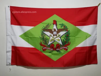 Lipu Santa Catarina, Brasiilia Brasiilia Riigi Banner 3X5FT 150X90CM Polüester Banner messing metallist augud Home Decor