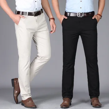 Uus Suvine Õhuke Meeste Äri Vabaaja Püksid Puuvillased Pikad Sirged Slim Püksid Tahke Kõrge Kvaliteedi Mees Kleit, Püksid 29-42