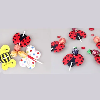 50pc/ Set Putukate Candy Lollipop Kaardi Kids Sünnipäeva Pulmad Decor Kommi Kingitused Pulm Teenetemärgid