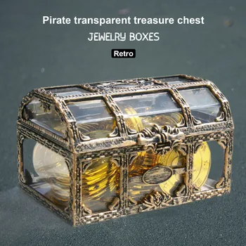 Retro Läbipaistev Piraat Disain Ladustamise Kasti Praktiline Ja Kerge Plastikust Aare Karp, Mis Sobib Kodumasinate Pood Ehteid