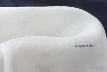 Puhas ramjee high-end pleegitamine valge alus tahked värvi kangas High-end linane riie