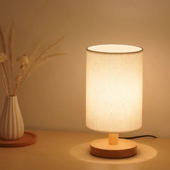 Magamistuba Öö Lambi täispuidust Juhitava LED Soe Valgus Loominguline Logi Soe Väike Tabel Lamp