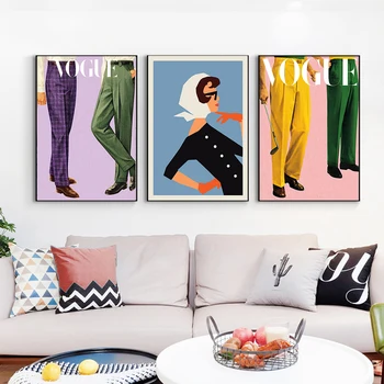 Vogue Kate püksid Art Lõuend Maali Seina Pilte Mood Esteetiline Ajakiri Inspireeritud Lõuend Art Prints Ja Plakatid Seksikas Decor
