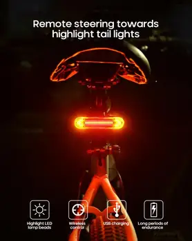 Traadita USB Kaugjuhtimispult suunatuled Laser Jalgrattasõit Tarvikud Sport Bike Tuled Jalgratta Jalgratta Tagumine LED Saba Valgus