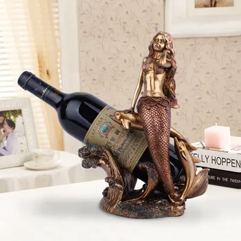 Laua Veini Nagid Veini Pudeli hoidikuga, Countertop, Elegantne Tüdruk Kujukeste Kollektsioon Köök Dekoratsioon Veini Seista