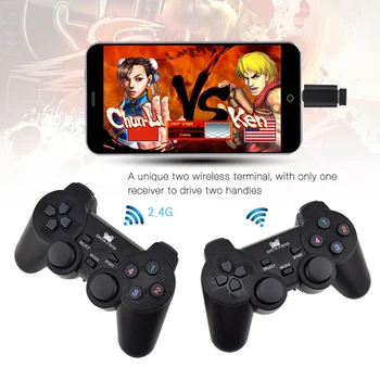2.4 G Töötleja Gamepad PS3/Android Smart Phone Traadita Juhtnuppu Joypad 2 Mängijad OTG Converter For Tablet PC TV Box