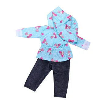 Vihmamantel + Püksid + Kork 18 Tolline Ameerika Mannekeeni Tüdruk Mänguasi 43 cm Baby Uuestisündinud Nuku Riided Tarvikud et Meie Põlvkond