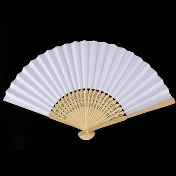 15 tk valge kokkuklapitavad elegantne silk hand fänn Hiina käsitöö, tantsu fänn kingitus teenetemärgi 21 cm