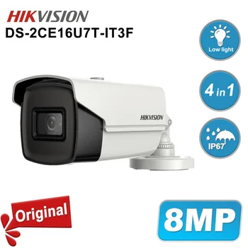 Hikvision DS-2CE16U7T-IT3F 4K 8MP Ultra Low Light Fikseeritud Bullet Kaamera TVI/AHD/CVI/CVBS 4in1 130 dB 60m IR Tõsi, WDR IP67 H. 265+
