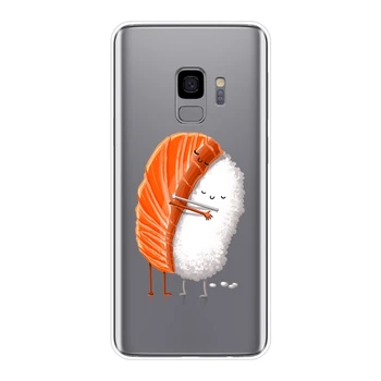 Pehme Telefoni Juhul Silikoon Samsung Galaxy S8 S9 Plus S5 S6 S7 Serv Sushi Toidu Jaapani Tagasi Kate Samsung Galaxy Märkus 9 8 5 4