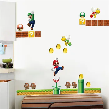 3D Cartoon Mario Bros Seina Kleebis Lastele Toad Kleebised Lasteaed Home Decor Vinüül Seinamaaling Poiss Magamistuba, elutuba Pannoo Kunst