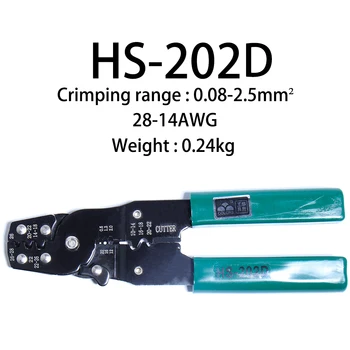 Multi HS-202D Elektri-Kaasaskantavad käsiajamiga Valtsimisega Vahend Plier Klemmid Crimpper Funktsionaalne Mini Tangid, Traat Electricos isoleeritud