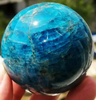 Looduslik sinine fosfori hall kivi pall crystal Reiki tervendav palli