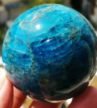 Looduslik sinine fosfori hall kivi pall crystal Reiki tervendav palli