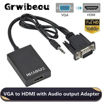 1080p VGA HDMI-ühilduva HD High Resolution Meeste ja Naiste Converter Cable Audio väljund Adapter ARVUTI Sülearvuti Projektoriga