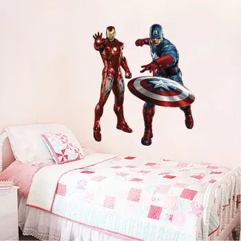 Disney Iron Man Kapten Ameerika Seina Kleebised Lapsed Toad Home Decor Cartoon Marvel Seina Kleebised Pvc Plakatid Diy Pannoo Kunst