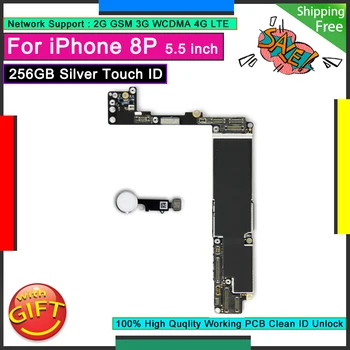 IPhone 8P 8 PLUS 256GB Originaal Emaplaadi Valge Home Button Silver Touch ID Lukustamata Hea Töö Emaplaadi Loogika Pardal