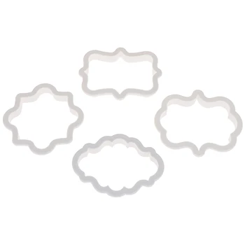 4tk/set Vintage Tahvel Raami Cookie Kutter Komplekt Plastikust Biskviit Hallituse Kook Dekoreerimiseks Vahendid Fondant Lõikur
