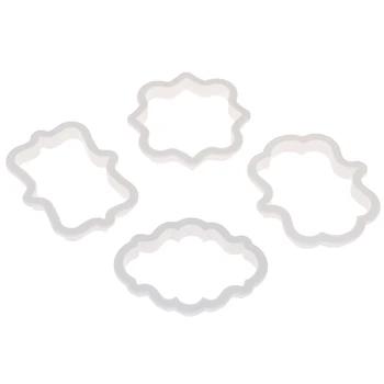 4tk/set Vintage Tahvel Raami Cookie Kutter Komplekt Plastikust Biskviit Hallituse Kook Dekoreerimiseks Vahendid Fondant Lõikur