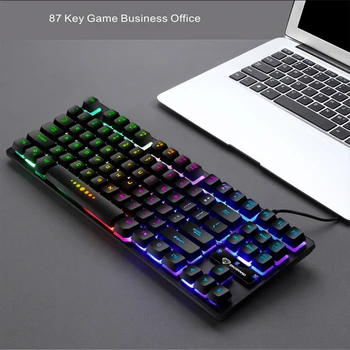 Helendav Mängude Mehaaniline Klaviatuur 87 Võtmed Koos RGB LED Taustvalgustusega USB-Kaabel-1,5 M Keybord Veekindel Mms Tahvelarvuti Töölaud