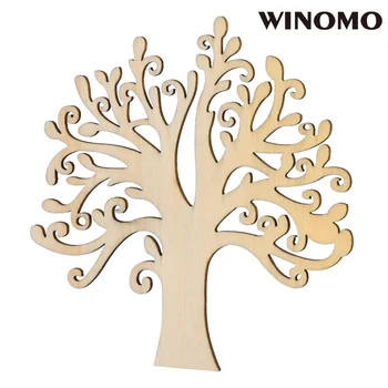 WINOMO 10tk Tühi Puust Puu Kaunistustest DIY Crafts Kaunistustest (Puit, Värv)