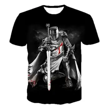 Knights Templar 3d Print T-Särk Knights Templar Mood Casual T-Särk Meestele, Naistele, Hip-Hop Harajuku Streetwear T-Särk Tees