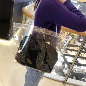 Rei Kawakubo CDG samas stiilis PVC plastist kotti, ühe-õla kott kohandatud ja naiste kandekotid Jaapanis populaarne logo