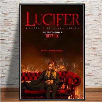 Uue Hooaja Kodu Kaunistamiseks Uus Lucifer 2019 seriaal Näita Lõuendile Maali Poster ja Pildid Seina Art Pilte elutuba