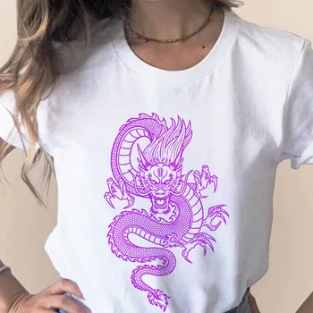 Camiseta feminina mais recente dragão totum o-pescoço camiseta impressão vabaaja de manga curta rua camiseta harajuku topo
