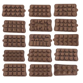 Šokolaadi hallitus Silikoon Šokolaadi hallitus Hallituse küpsetamine fondant hallitusseened biskviit hallituse suhkru kuju šokolaadi hallitus, Hallitusseened šokolaadi