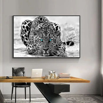 Must Ja Valge Leopard Loomade Rohelised Silmad Täis Ruudu/Ringi Puurida 5D DIY Diamond Maali Tikandid ristpistes Home Decor
