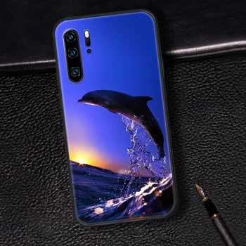 Lahe Dolphin Loomade Kunsti Ilu Telefoni Puhul Huawei P Mate 10 20 30 40 Pro Lite Smart 2019 2021 Tagasi must Silikoonist Kate