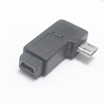 1tk 90 Kraadi Vasakule & Paremale Kaldu Mini 5pin USB Naiste ja Micro-USB-Mees Andmete Sünkroonimine Adapter Ühendage Micro-USB-Mini USB Pistik