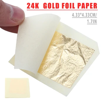 10 Lehed Gold Foil Leaf 24K Toidu vananemisvastased Näo Spa Käsitöö Kullakiht Toidu Kaunistamiseks Interior Design Nail Art