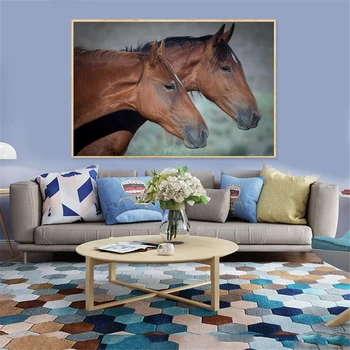 Pruun Hobune, Plakatid ja Pildid Kodus Decoracion Hobuse Pea Loomade Print Lõuend Maali Seinale Pildi elutuba Home Decor