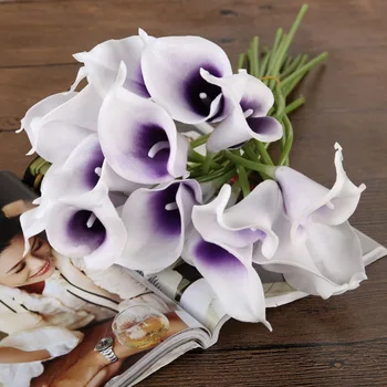 10tk/palju Kunstlikku Lille Dekoratiivsed Lilled Calla Lily Lateks Kodu Kaunistamiseks Sünnipäeva Pulmad Bouquet Lilled